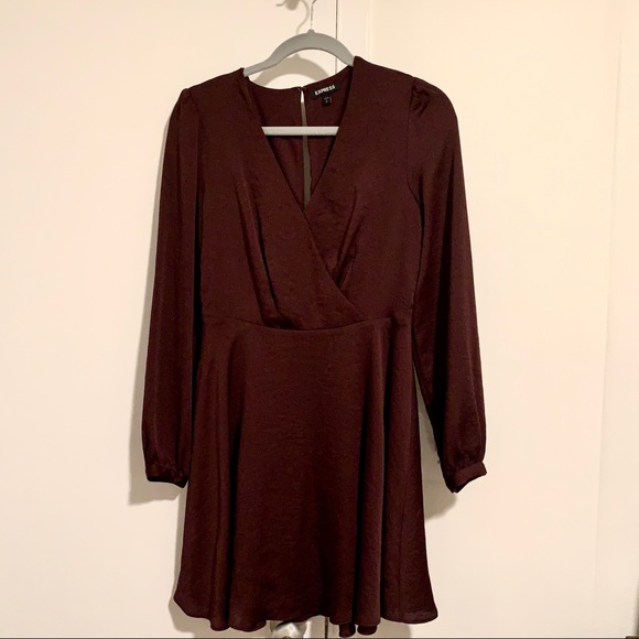 *Closet clear out* Express Burgundy Dress - Picture 2 of 5